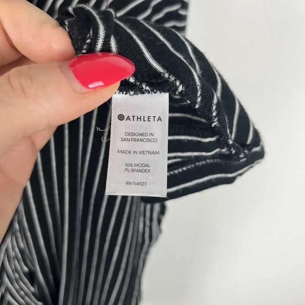 Athleta La Palma Dress Striped Athletic UPF 50+ Tulip Edge Front Size Medium​​​‎
